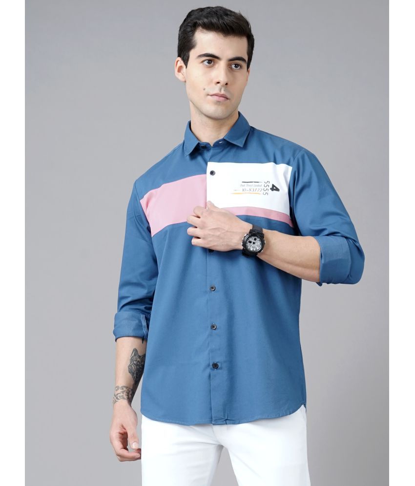     			Paul Street - Blue 100% Cotton Slim Fit Men's Casual Shirt ( Pack of 1 )