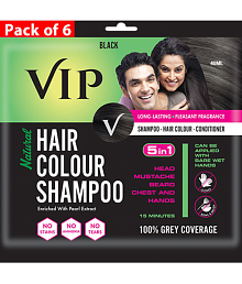 VIP Hair Colour Shampoo - Black Natural Permanent Hair Color 6