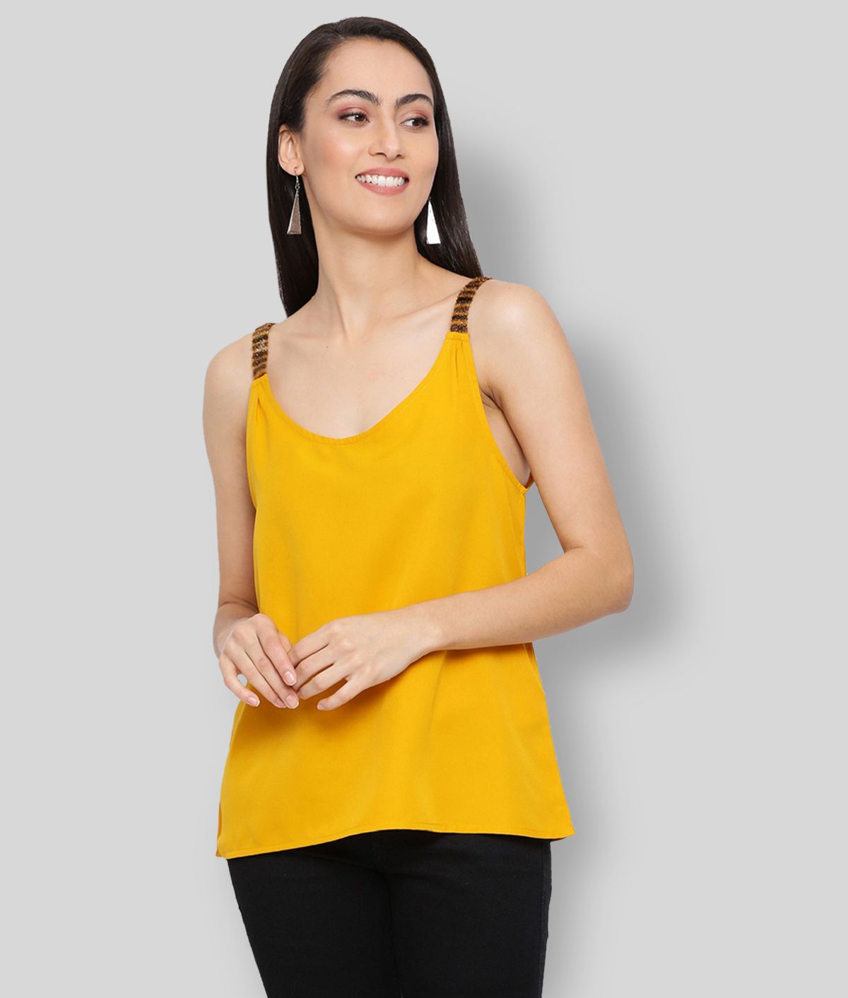 ALL WAYS YOU - Yellow Polyester Women's Camisole Top ( Pack of 1 )