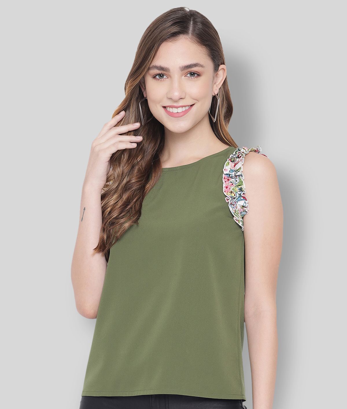     			ALL WAYS YOU - Olive Polyester Women's Regular Top ( Pack of 1 )