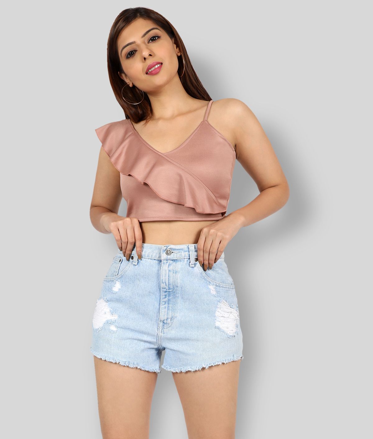     			Chimpaaanzee - Pink Polyester Women's Crop Top ( Pack of 1 )