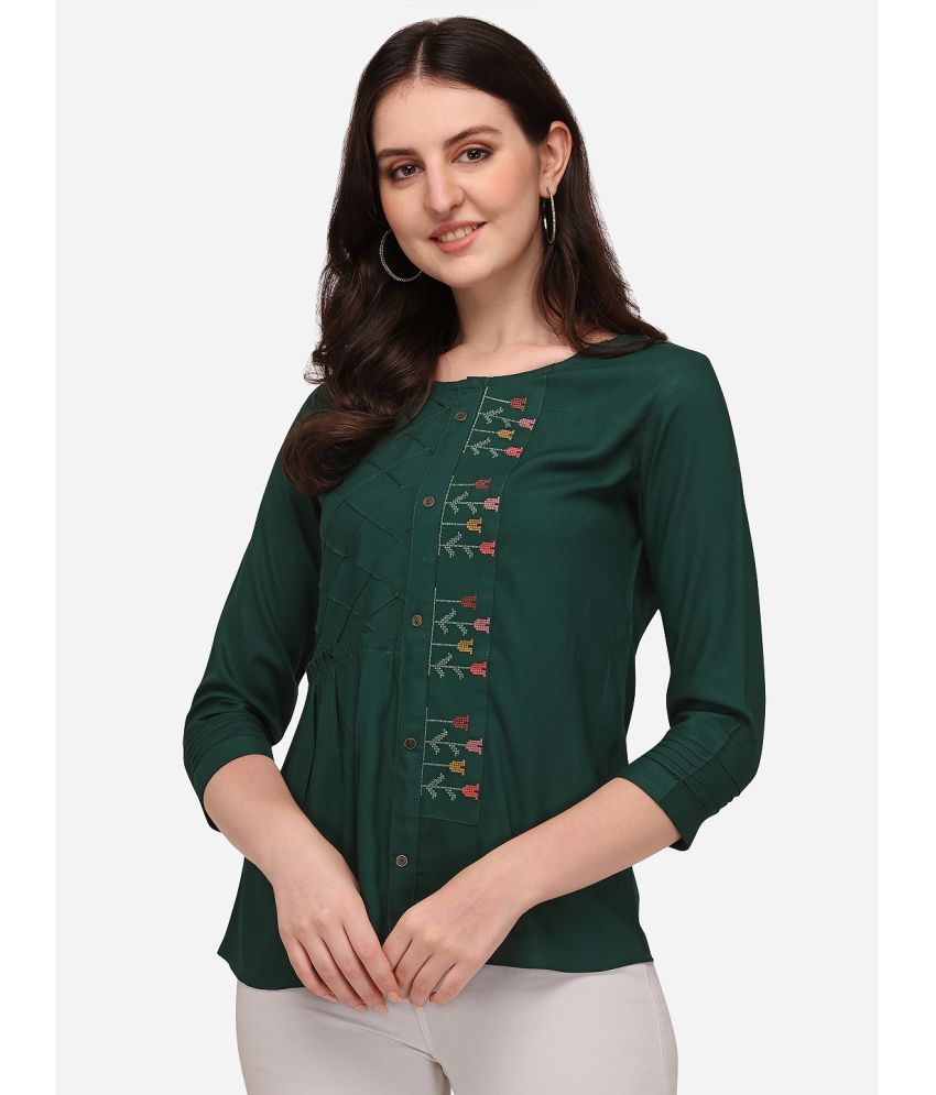     			Prettify - Green Rayon Women's Regular Top ( Pack of 1 )