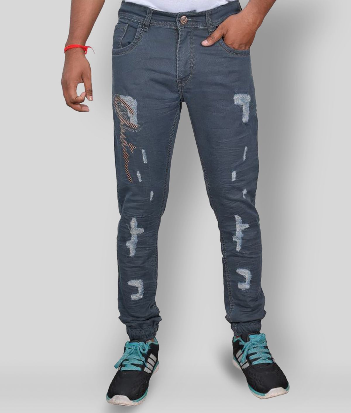     			plounge - Grey Denim Slim Fit Men's Jeans ( Pack of 1 )