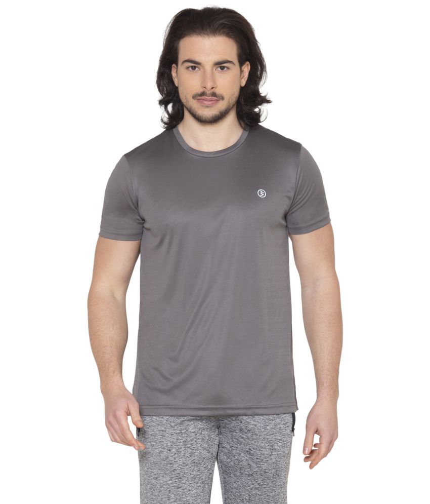     			Bodyactive - Dark Grey Polyester Regular Fit Men's T-Shirt ( Pack of 1 )