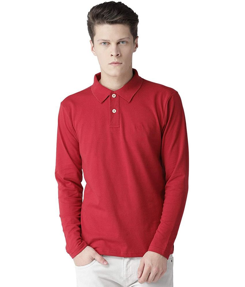     			Chkokko - Red Cotton Blend Regular Fit Men's Polo T Shirt ( Pack of 1 )