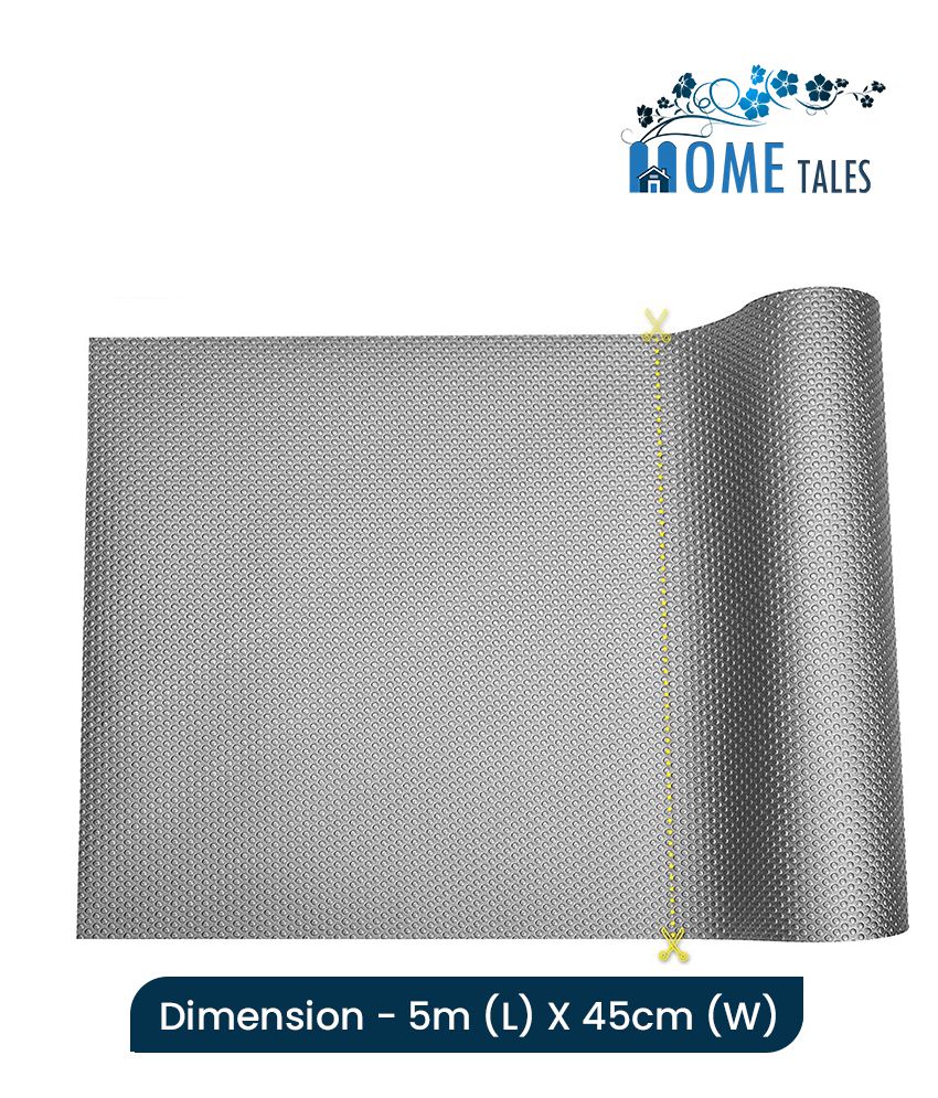     			HOMETALES Multipurpose ( 45 cm X 5 m) EVA Anti-Slip Mat Liners For Bathroom, Kitchen, Fridge & Table Mat -Round Dot Pattern,Grey (1U)