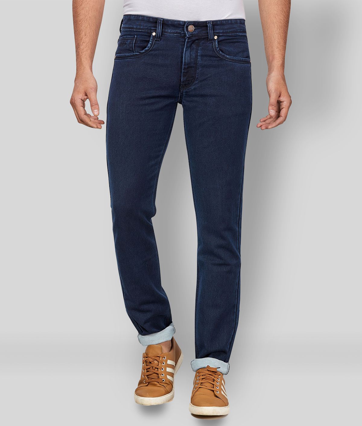 Hasasi Denim - Navy Blue 100% Cotton Regular Fit Men's Jeans ( Pack of 1 )