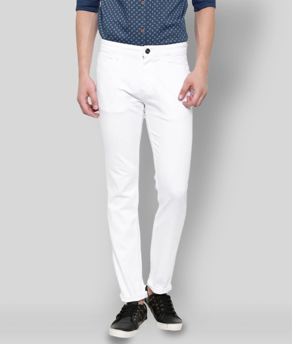     			Lawson - White Cotton Blend Slim Fit Men's Jeans ( Pack of 1 )