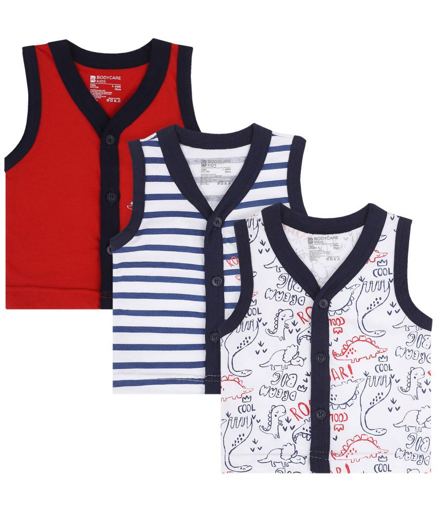     			BOYS VEST FRONT OPEN SLEEVELESS ASSORTED Pack Of 3