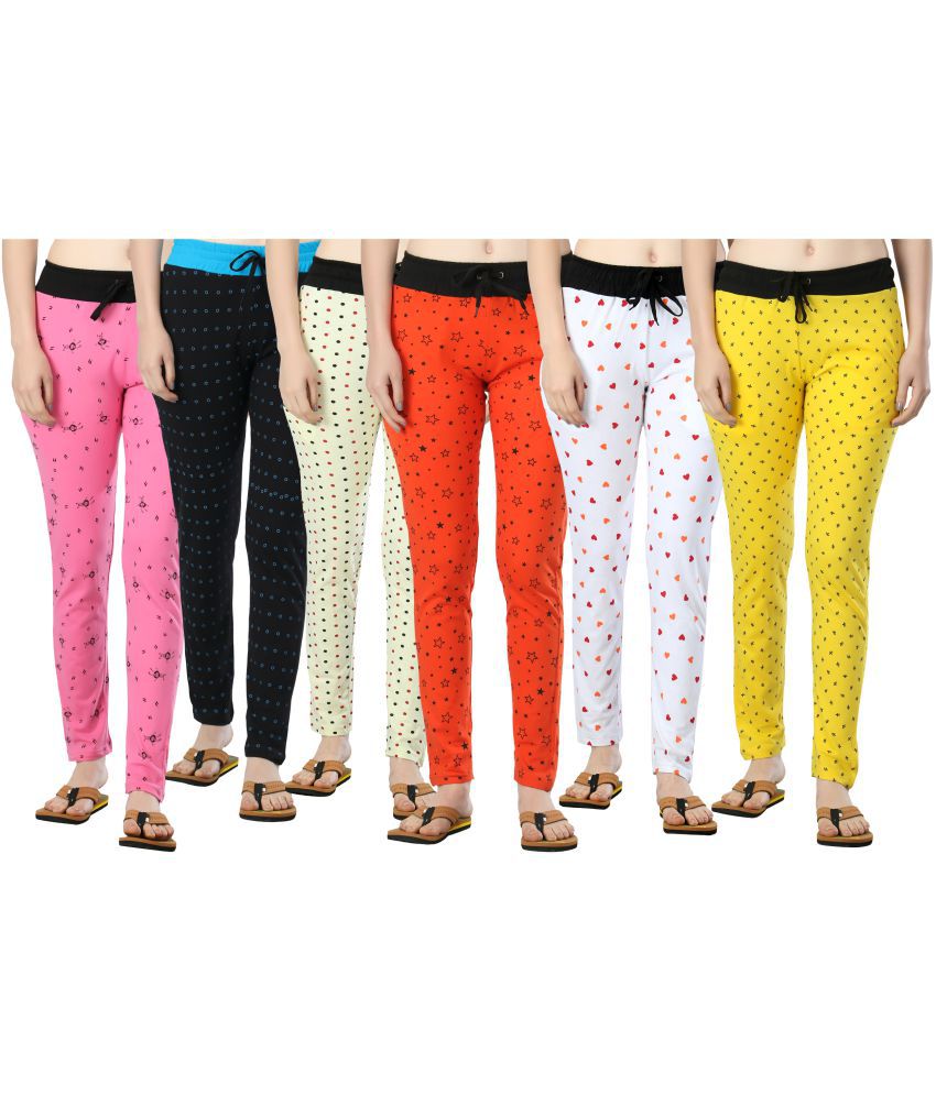     			Diaz - Multicolor 100% Cotton Women's Running Trackpants ( Pack of 6 )