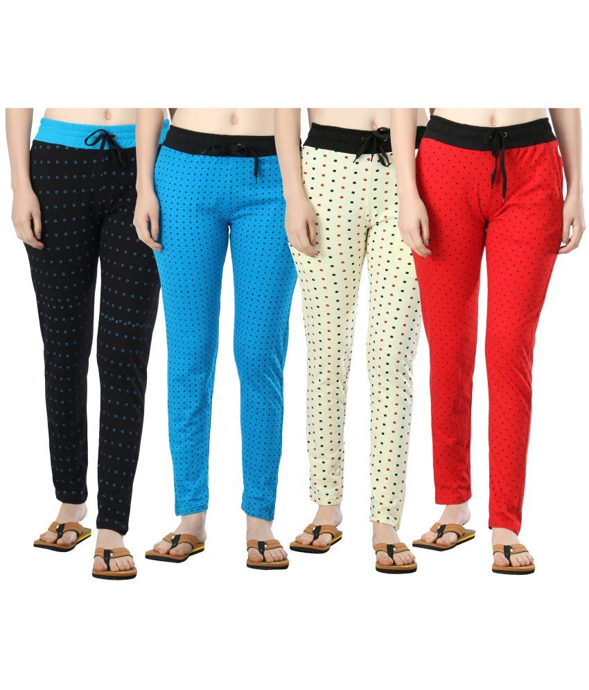     			Diaz - Multicolor 100% Cotton Women's Running Trackpants ( Pack of 4 )