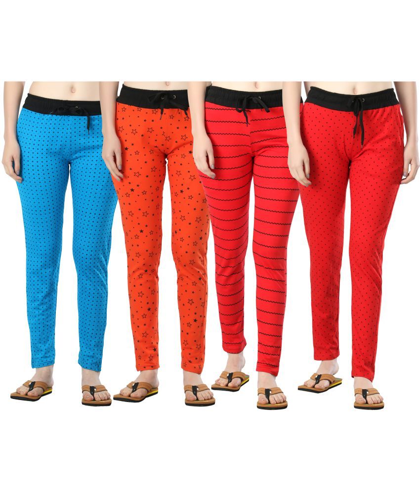     			Diaz - Multicolor 100% Cotton Women's Running Trackpants ( Pack of 4 )