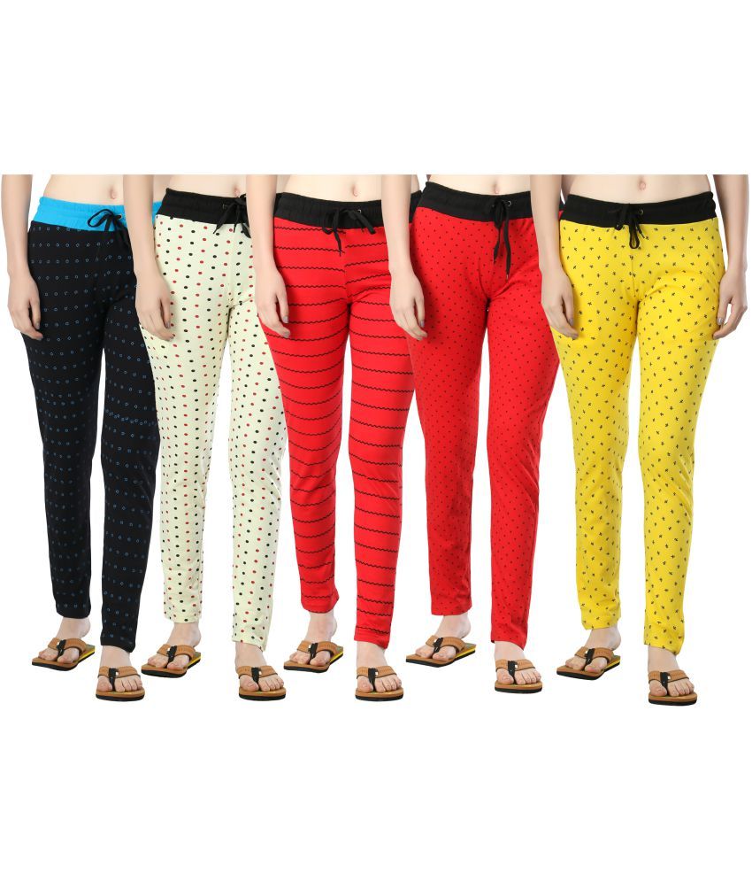     			Diaz - Multicolor 100% Cotton Women's Running Trackpants ( Pack of 5 )