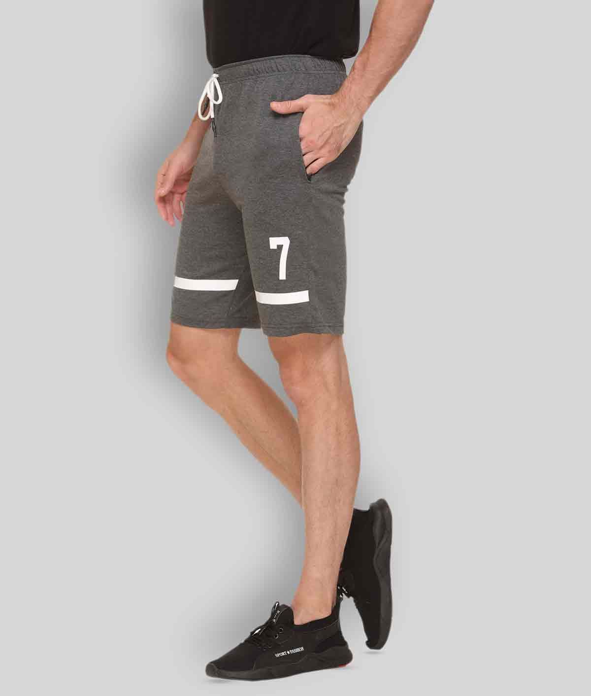 HVBK Grey Cotton Blend Men's Shorts ( Pack of 1 ) Buy HVBK Grey Cotton Blend Men's Shorts