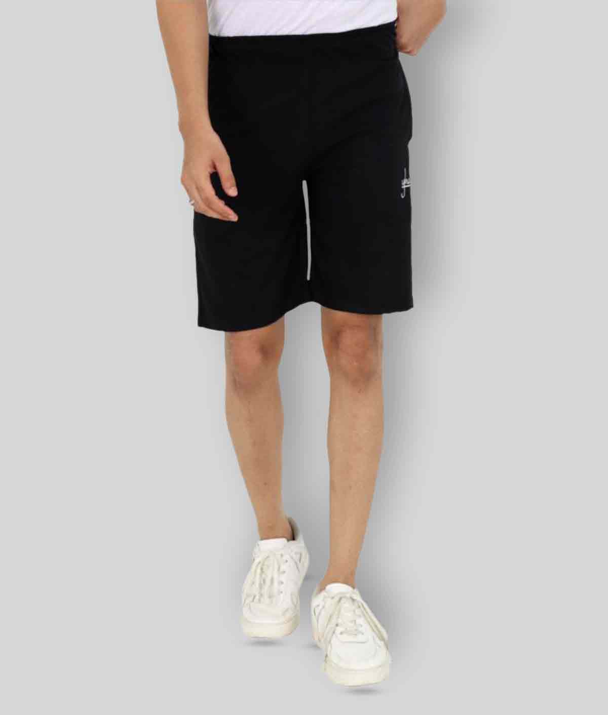     			YHA -  Black 100% Cotton Men's Shorts ( Pack of 1 )