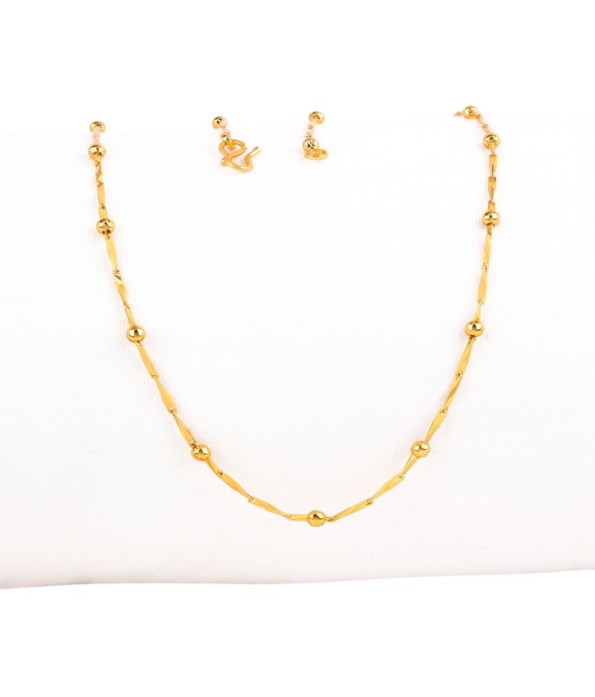     			FASHION FRILL Gold Plated Brass Chain ( Pack of 1 )
