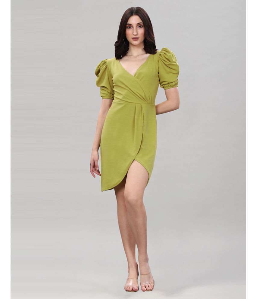     			Selvia - Green Lycra Women's Wrap Dress ( Pack of 1 )