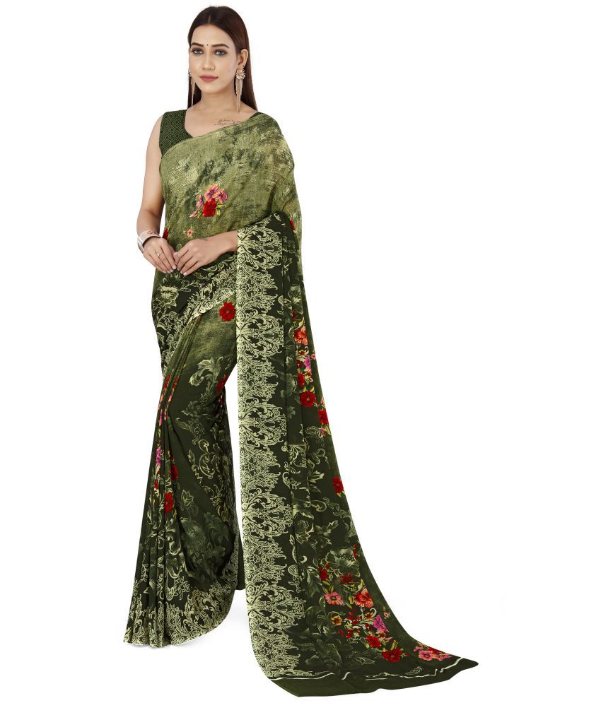     			ANAND SAREES - Green Renial Saree With Stitched Blouse ( Pack of 1 )