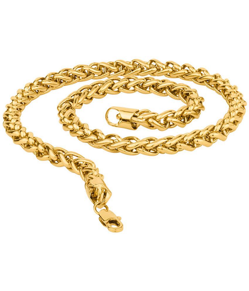     			Thrillz Most Popular Spiral Rope Link Gold Plated Chain For Men & Boys