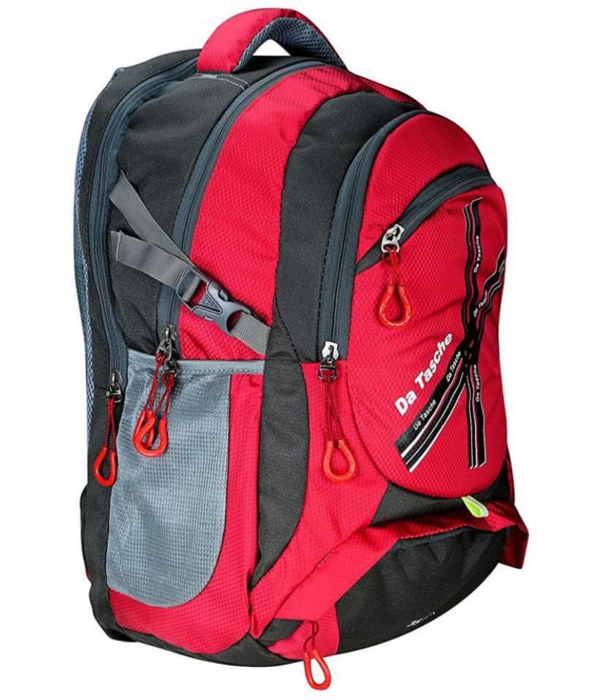     			Da Tasche - Red Polyester Backpack ( 35 Ltrs )