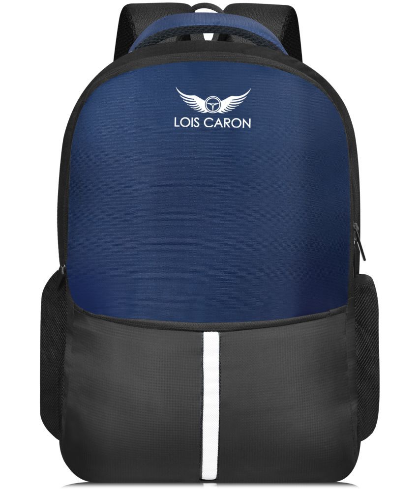     			Lois Caron - Blue Polyester Backpack ( 30 Ltrs )