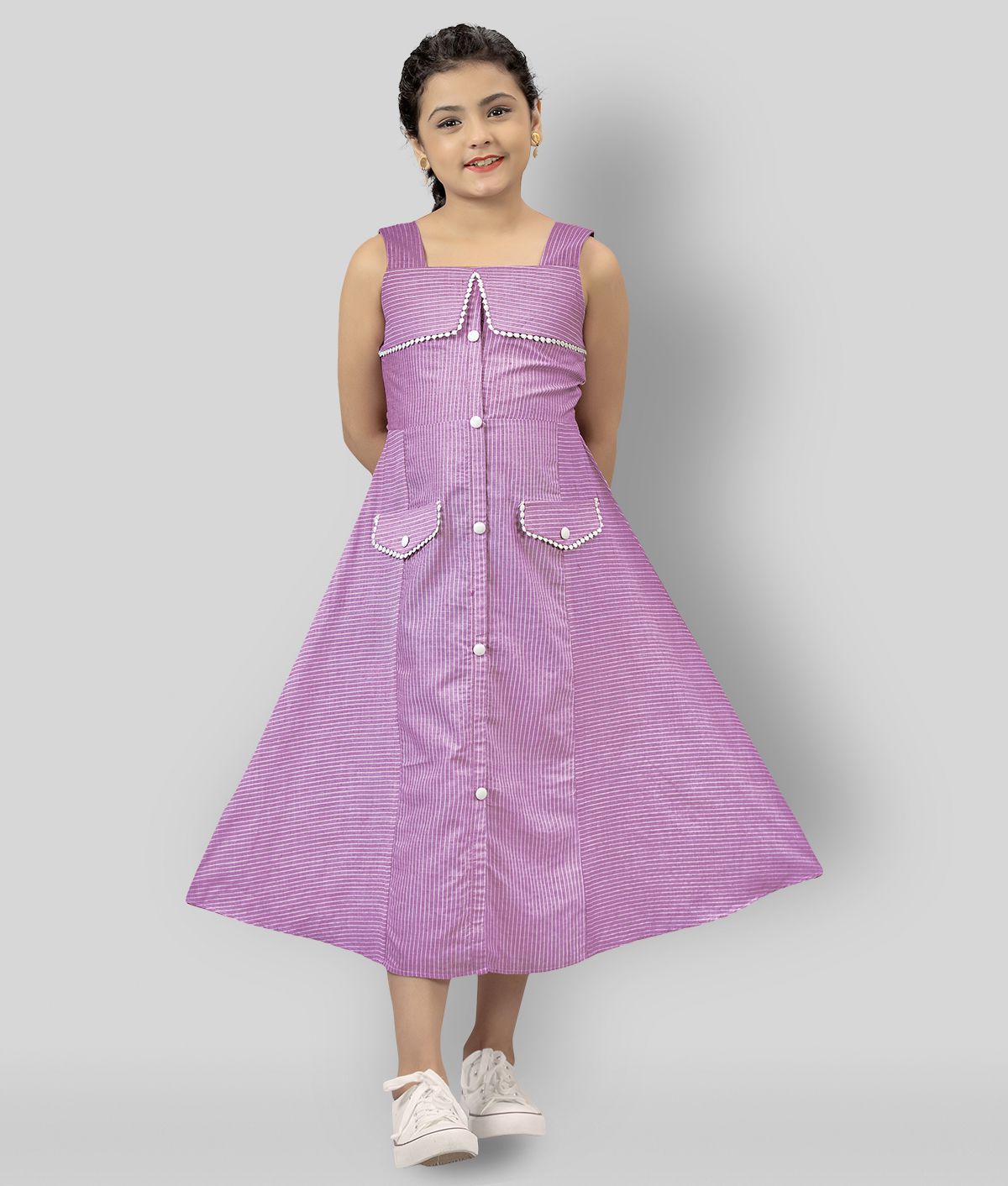     			Fashion Dream - Pink 100% Cotton Girl's A-line Dress ( Pack of 1 )
