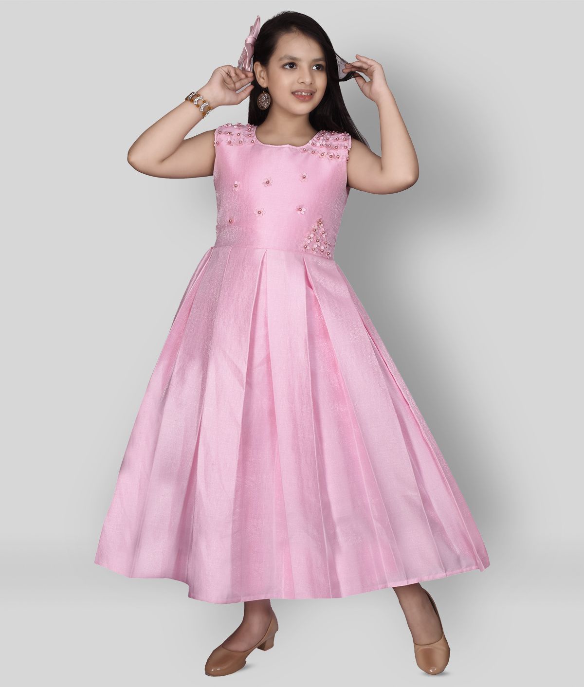     			High Fame - Pink Cotton Blend Girl's Gown ( Pack of 1 )