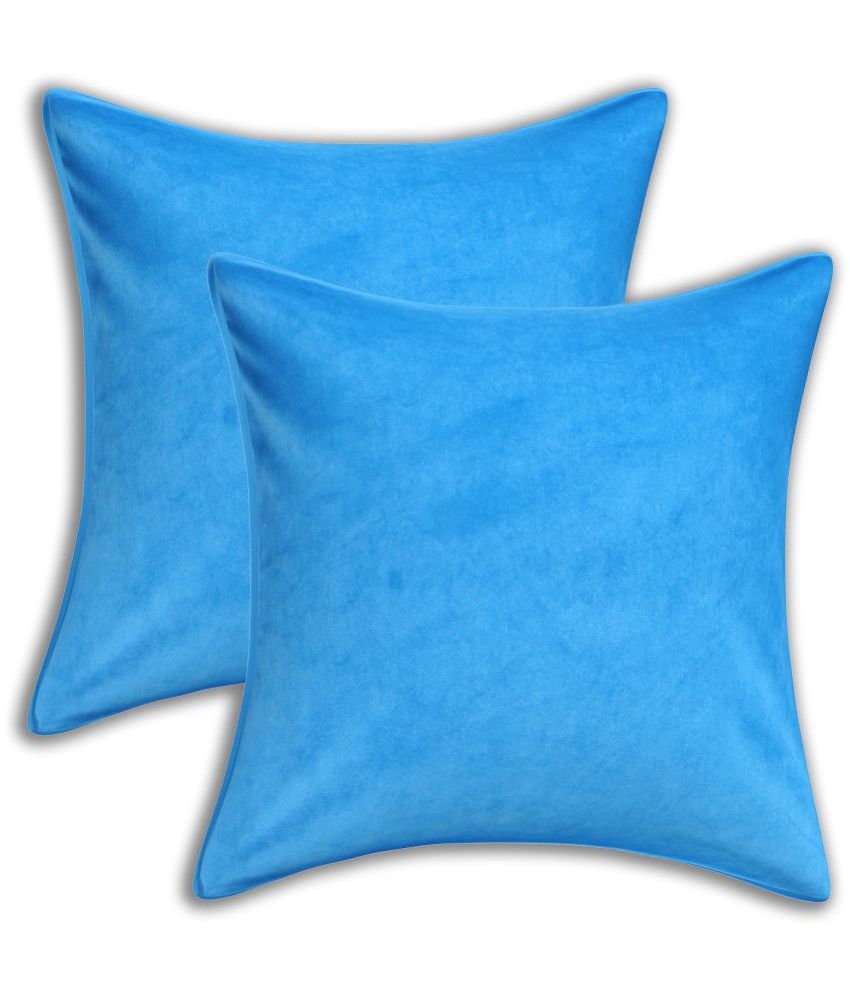     			INDHOME LIFE - Teal Set of 2 Velvet Square Cushion Cover