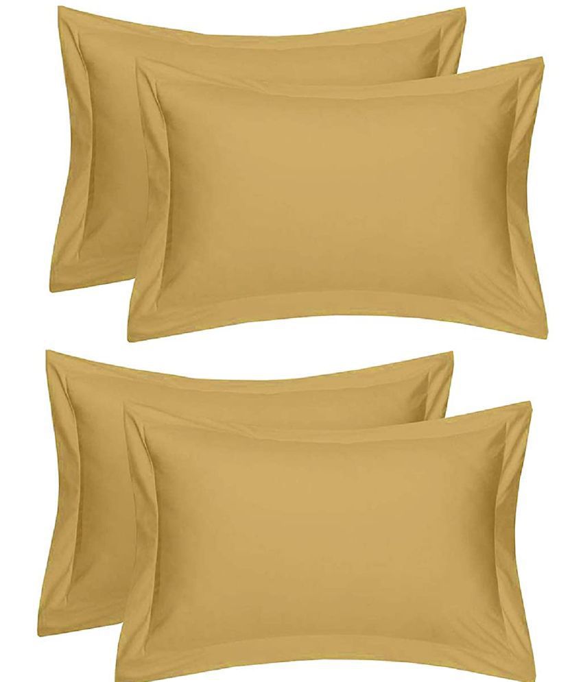     			MAHALUXMI COLLECTION Pack of 4 Beige Pillow Cover