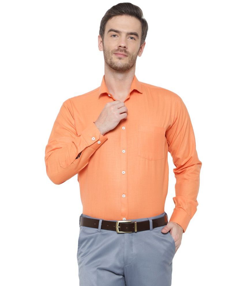     			SREY - Orange Cotton Blend Slim Fit Men's Formal Shirt ( Pack of 1 )