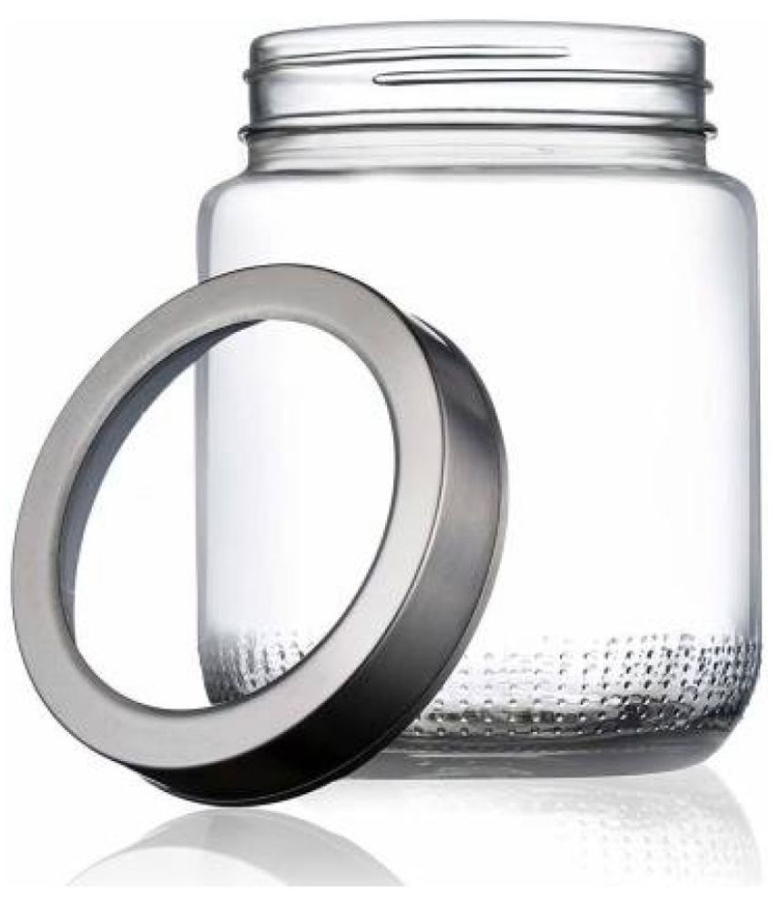     			CROCO JAR - Transparent Glass Spice Container ( Pack of 2 )