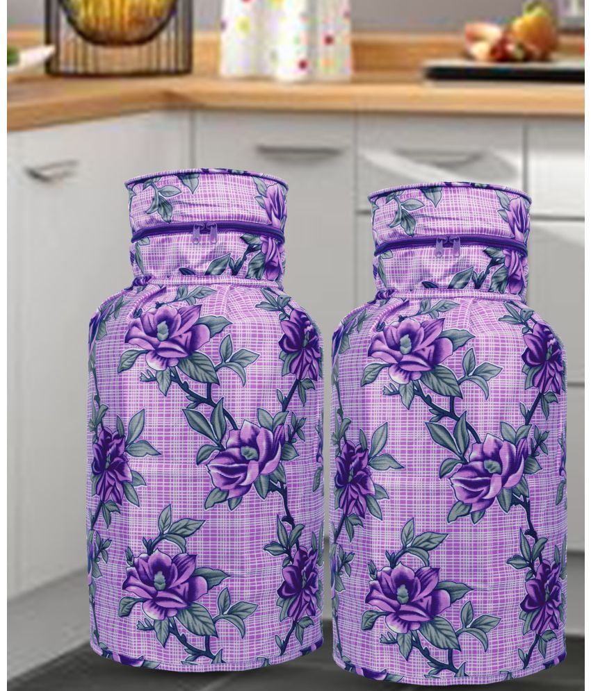     			E-Retailer Set of 2 Polyester Purple Cylinder Cover