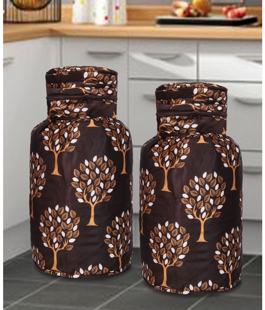     			E-Retailer Set of 2 Polyester Brown Cylinder Cover