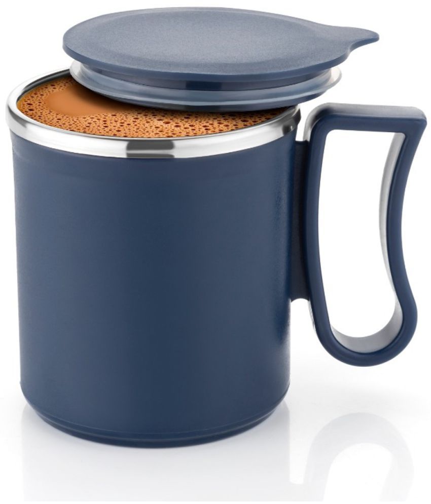 OFFYX - Navy Blue Steel Coffee Mug ( Pack of 1 )