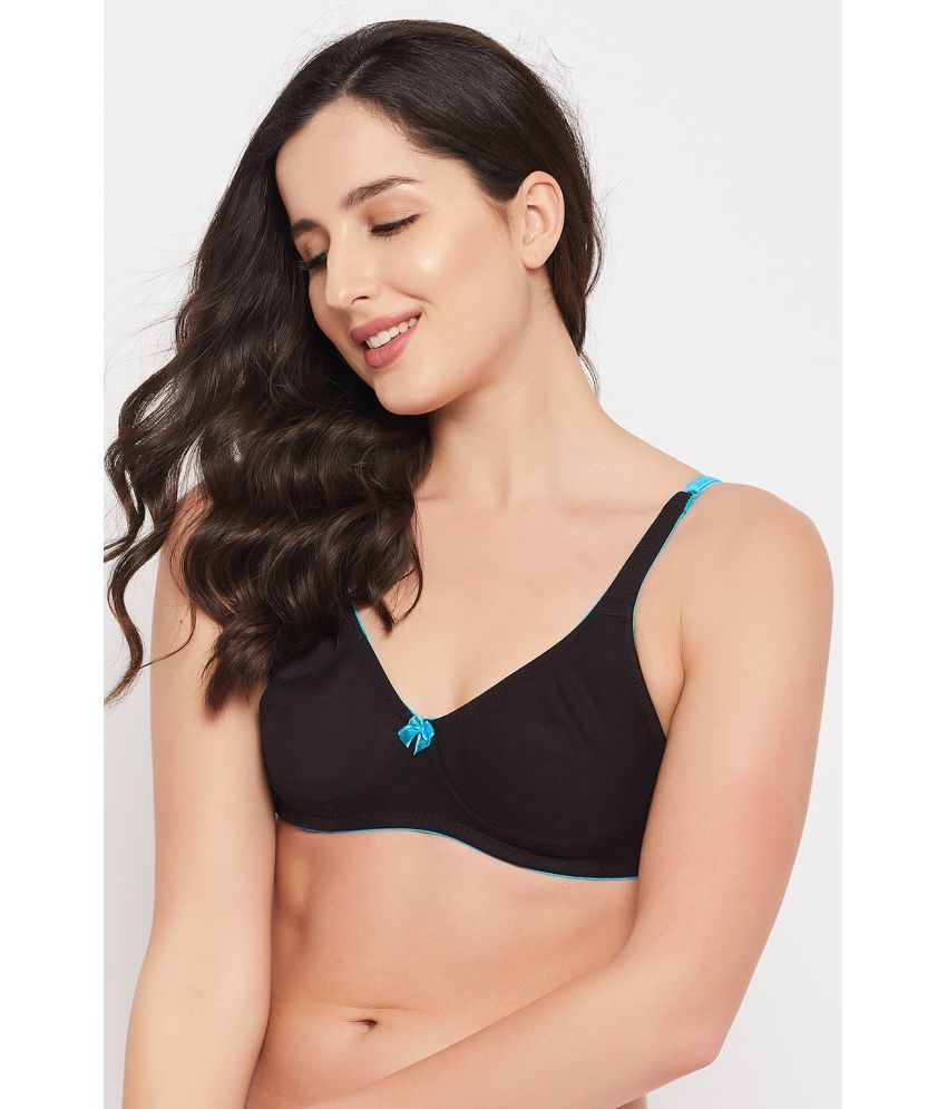     			Clovia Cotton Blend Non Padded Women's T-Shirt Bra ( Black )