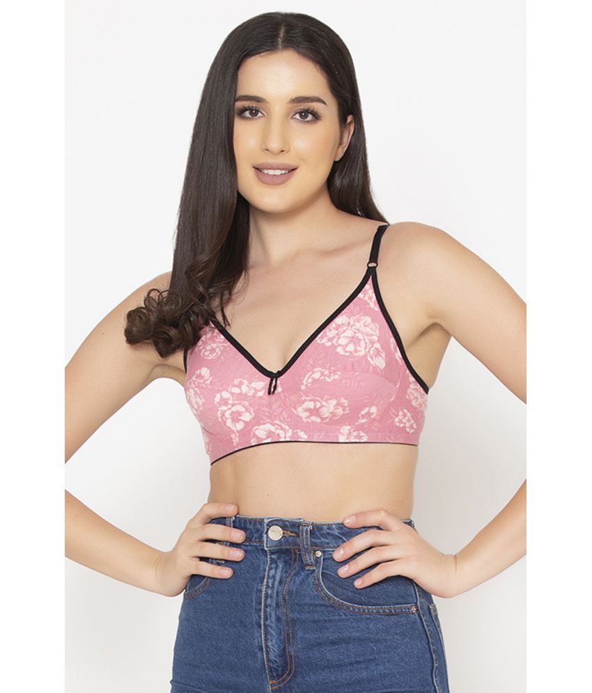     			Clovia - Pink Cotton Blend Women's Everyday Bra