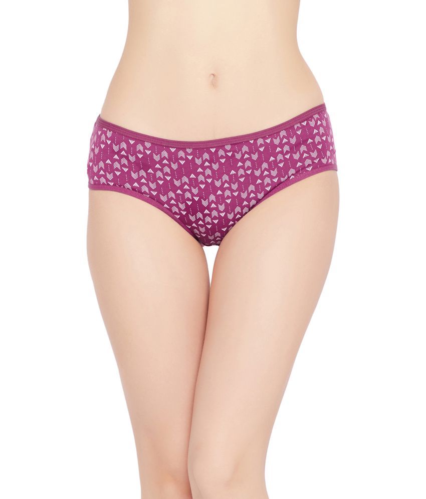     			Clovia - Purple Cotton Printed Women's Hipster ( Pack of 1 )