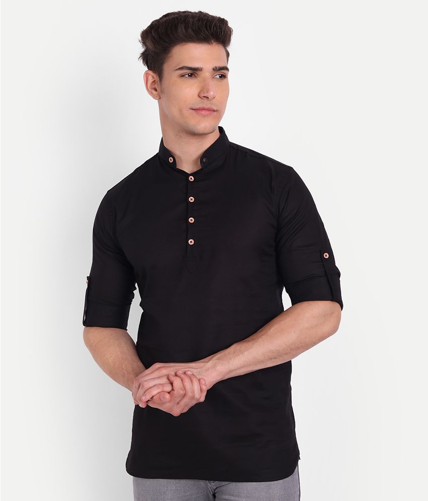     			Vida Loca - Black Linen Slim Fit Men's Casual Shirt ( Pack of 1 )