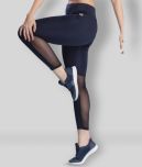 Clovia Blue Polyester Solid Tights - Single