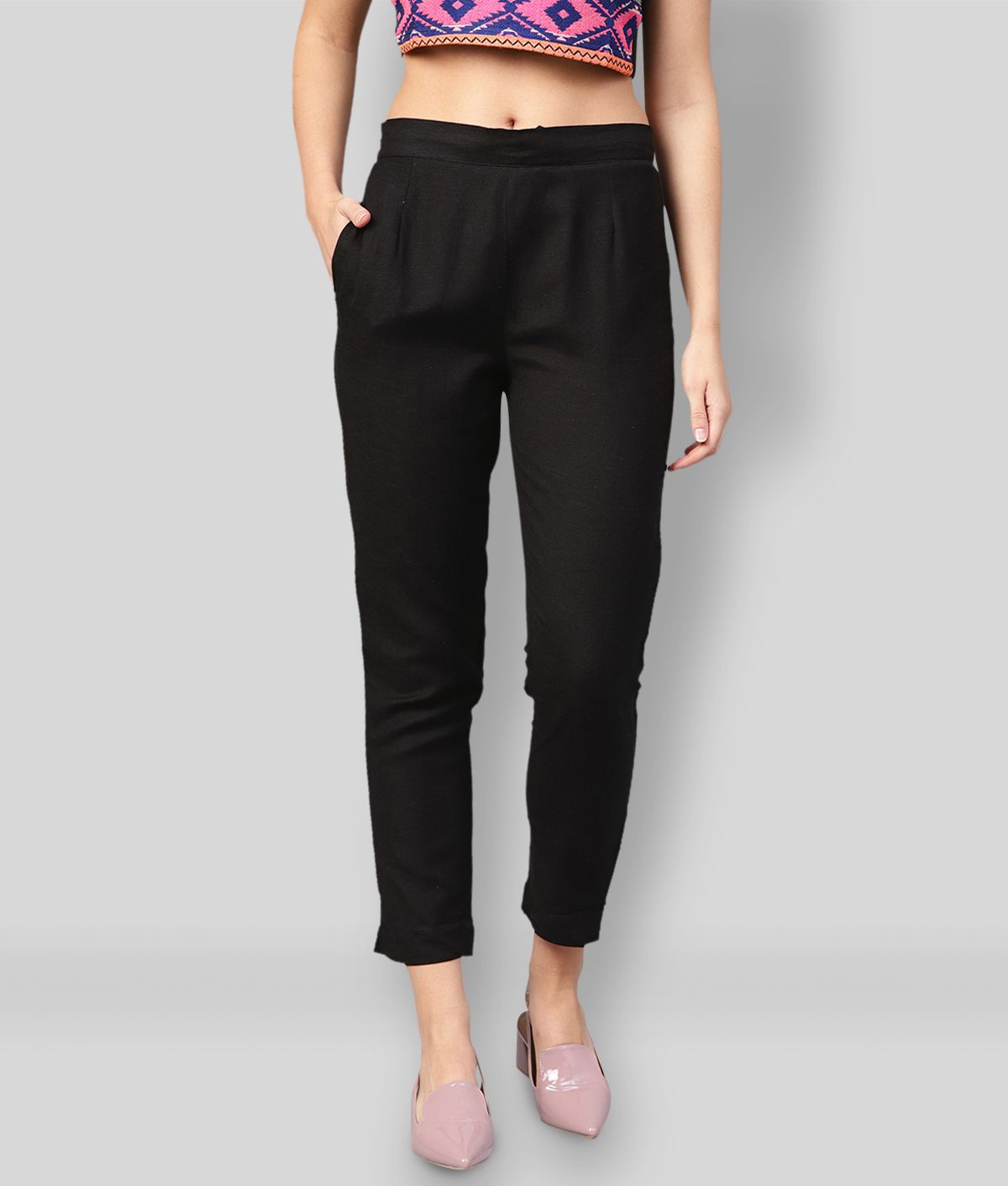     			Juniper - Black Rayon Slim Fit Women's Casual Pants  ( Pack of 1 )