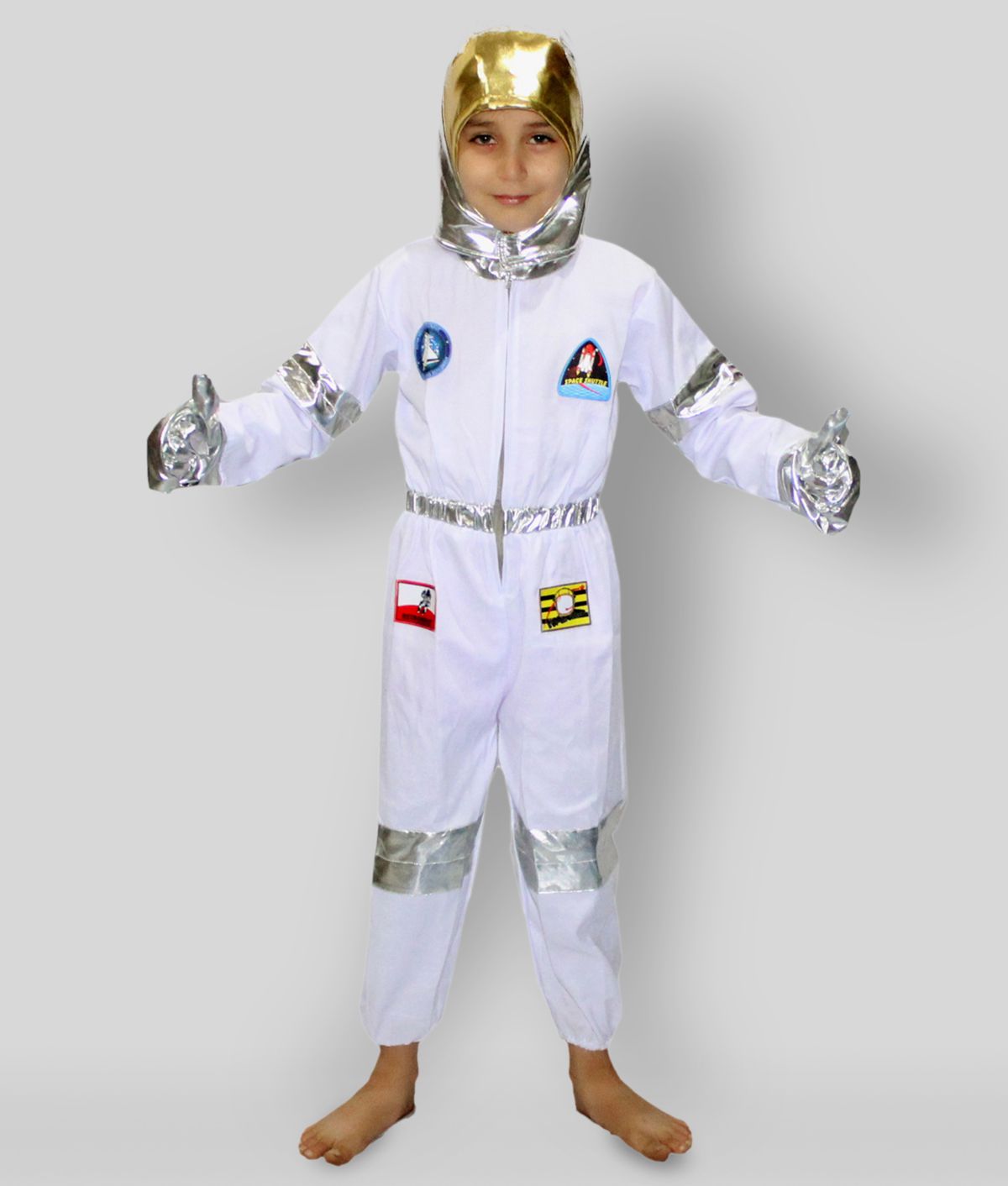     			Kaku Fancy Dresses Space Astronaut Cosplay Costume -White, 3-4 Years, for Boys & Girls