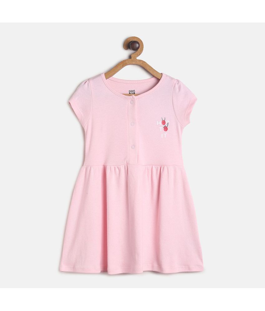     			MINI KLUB - Peach Cotton Baby Girl Dress ( Pack of 1 )