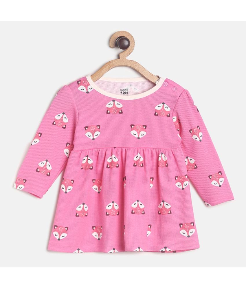     			MINI KLUB - Pink Cotton Baby Girl Dress ( Pack of 1 )