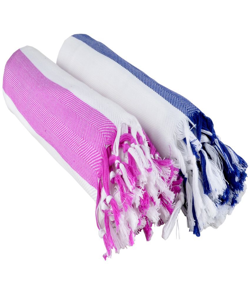     			Sathiyas - Cotton Pink Self Design Bath Towel ( Pack of 2 )