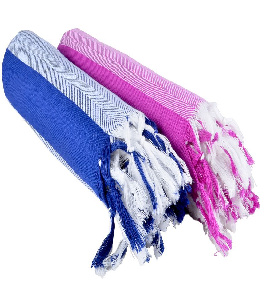     			Sathiyas - Cotton Purple Self Design Bath Towel ( Pack of 2 )