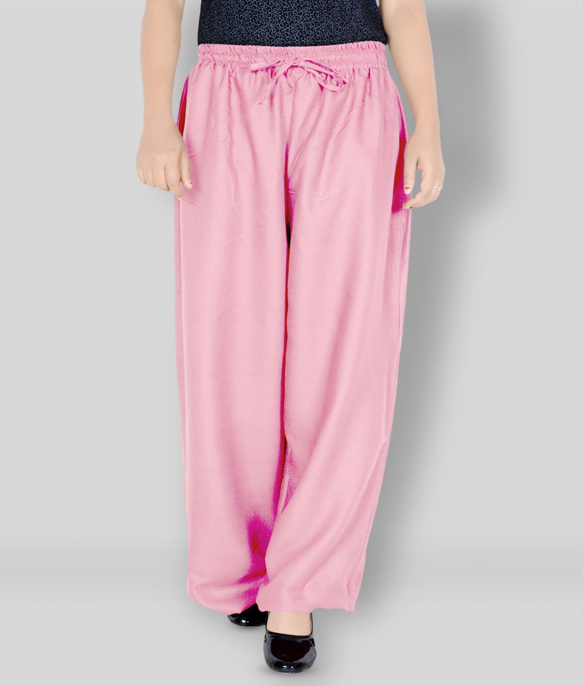 Sttoffa - Pink Rayon Flared Women's Palazzos ( Pack of 1 )