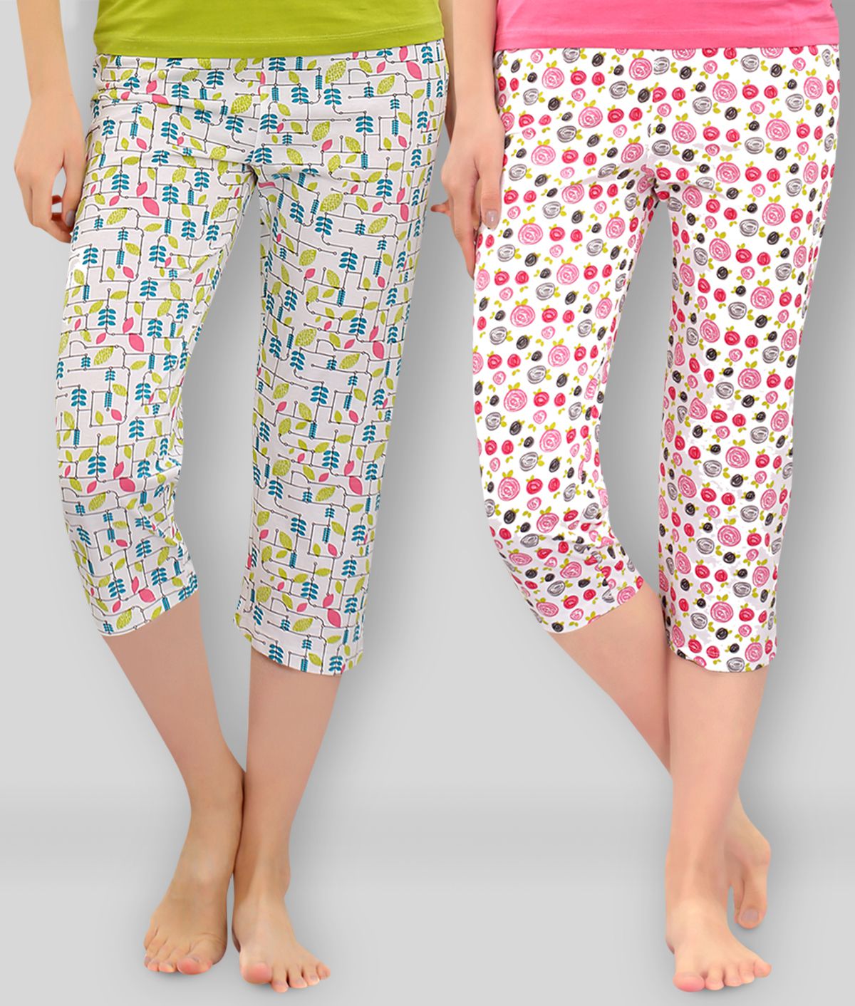     			Zebu - Multicolor Cotton Regular Fit Women's Casual Pants  ( Pack of 2 )