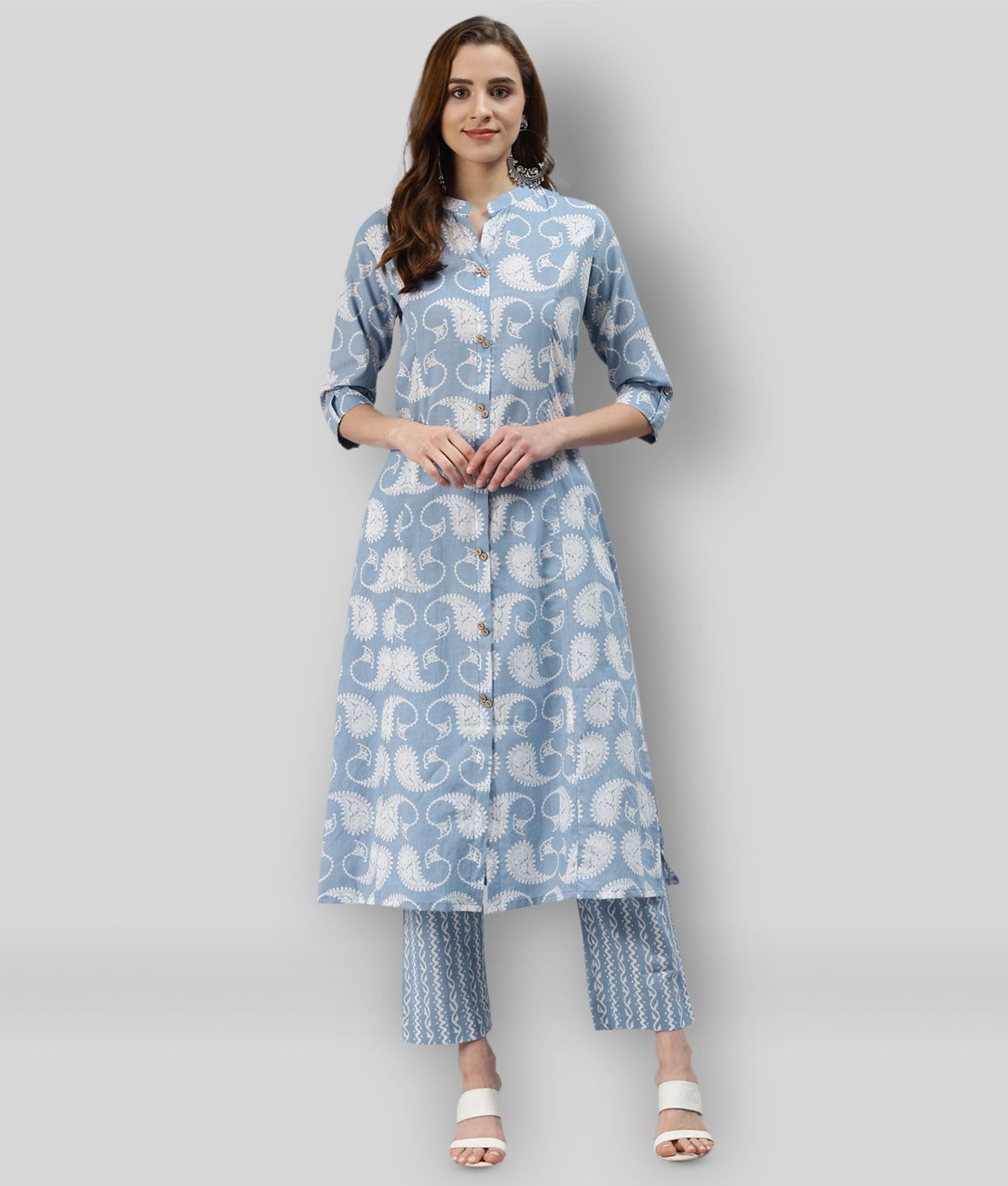     			Divena - Multicolor Front Slit Cotton Women's Stitched Salwar Suit ( Pack of 1 )