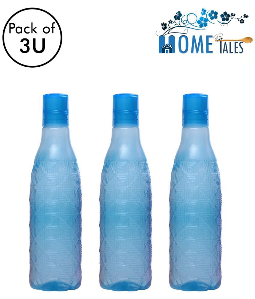     			HOMETALES Diamond Pack Of 3 Sea Green 1000 ml PET Water Bottle