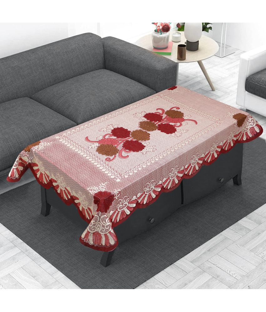     			HOMETALES Maroon Polyester Table Cover ( Pack of 1 )